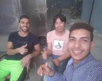 Egypt floating fish feed production line customer